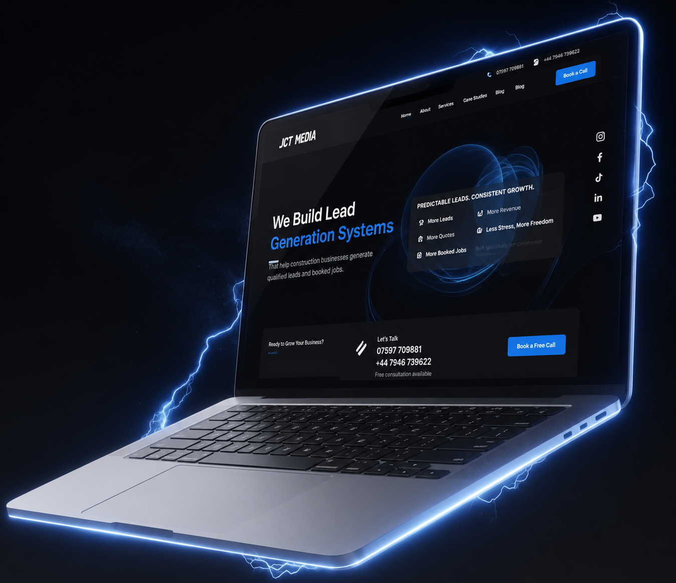 Premium website mockup designed by JCT Media